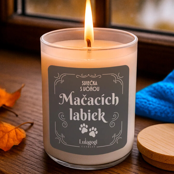 Sviečka s vôňou mačacích labiek - vonná sviečka ako darček