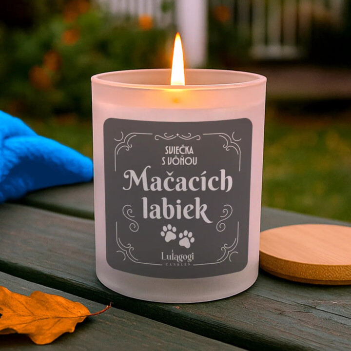Sviečka s vôňou mačacích labiek - vonná sviečka ako darček