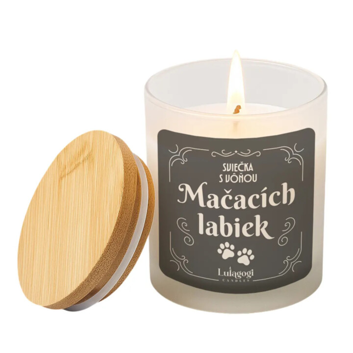 Sviečka s vôňou mačacích labiek - vonná sviečka ako darček