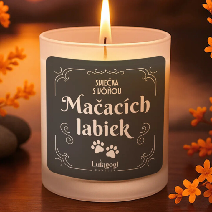 Sviečka s vôňou mačacích labiek - vonná sviečka ako darček