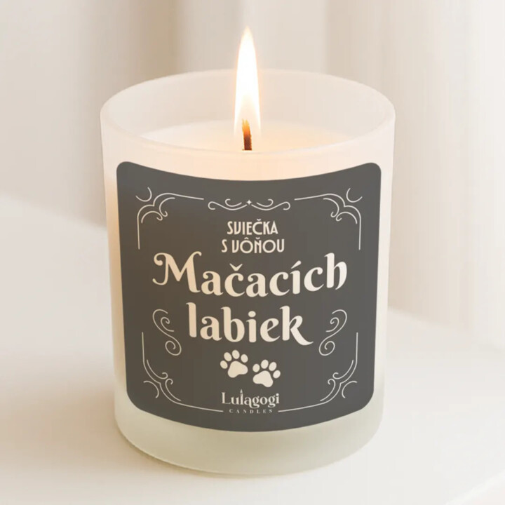 Sviečka s vôňou mačacích labiek - vonná sviečka ako darček