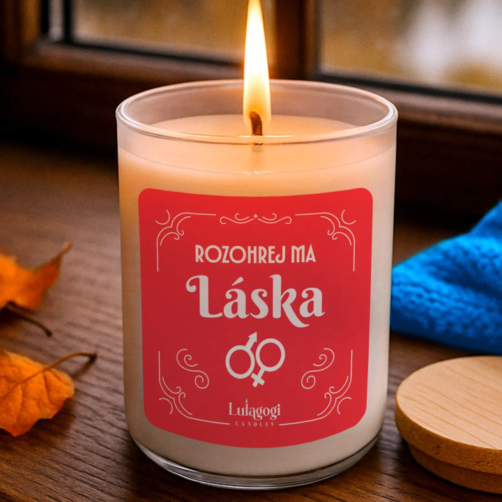 Rozohrej ma, láska - vonná sviečka ako darček