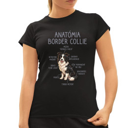 Anatómia border collie - dámske tričko s potlačou