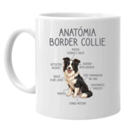 Anatómia border collie - keramický hrnček s potlačou
