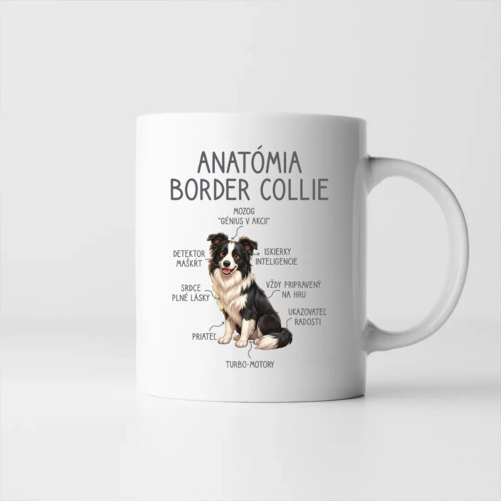 Anatómia border collie - keramický hrnček s potlačou
