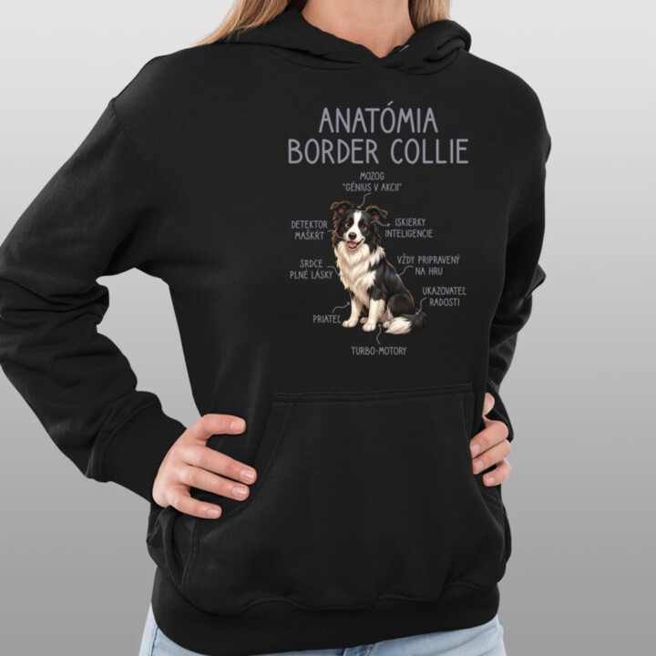 Anatómia border collie  - dámska mikina s potlačou