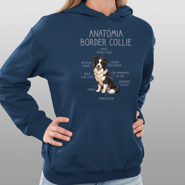 Anatómia border collie  - dámska mikina s potlačou