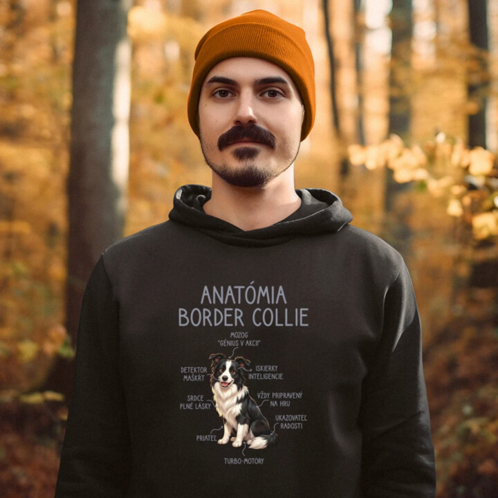 Anatómia border collie  - pánska mikina s potlačou