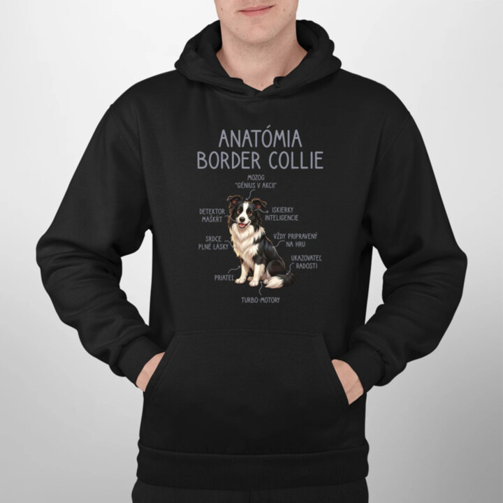 Anatómia border collie  - pánska mikina s potlačou