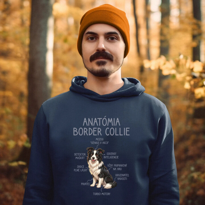 Anatómia border collie  - pánska mikina s potlačou