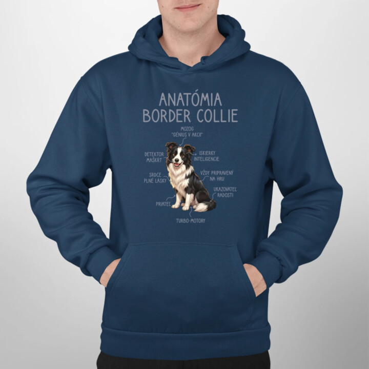 Anatómia border collie  - pánska mikina s potlačou