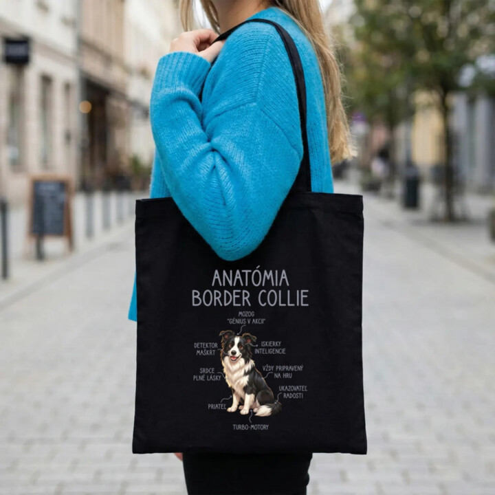 Anatómia border collie - taška s potlačou
