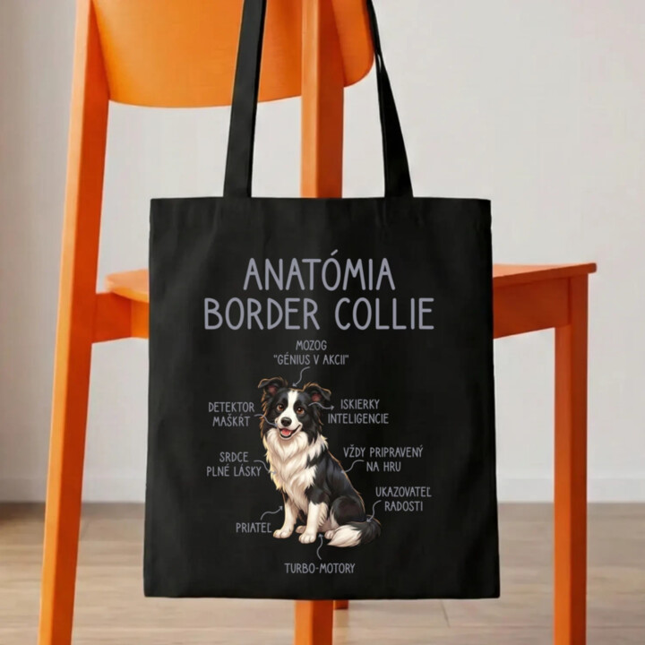 Anatómia border collie - taška s potlačou