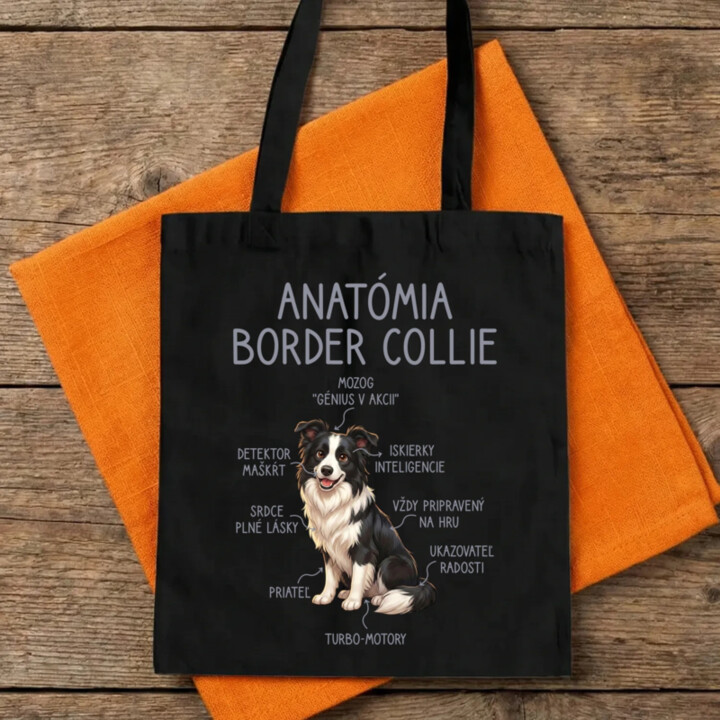Anatómia border collie - taška s potlačou