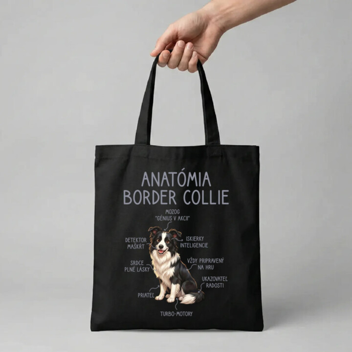 Anatómia border collie - taška s potlačou