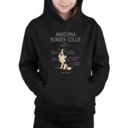 Anatómia border collie - detská mikina s kapucňou