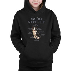Anatómia border collie - detská mikina s kapucňou