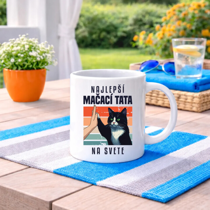 Najlepší mačací tata na svete - keramický hrnček s potlačou