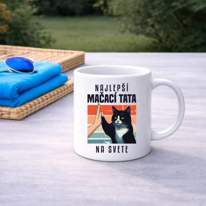 Najlepší mačací tata na svete - keramický hrnček s potlačou