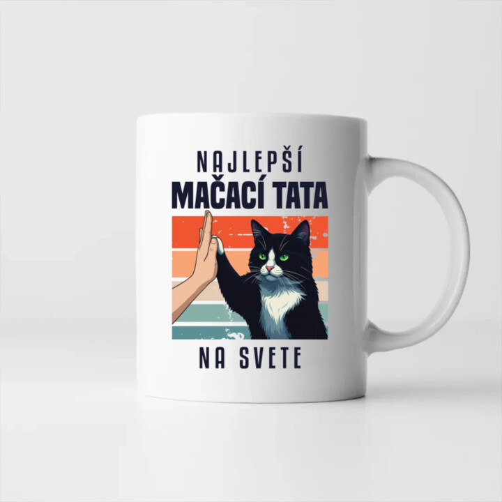 Najlepší mačací tata na svete - keramický hrnček s potlačou