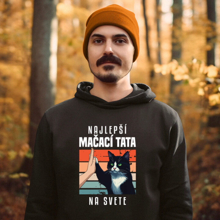 Najlepší mačací tata na svete  - pánska mikina s potlačou