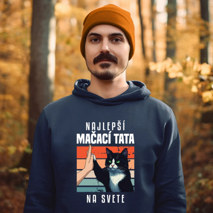 Najlepší mačací tata na svete  - pánska mikina s potlačou