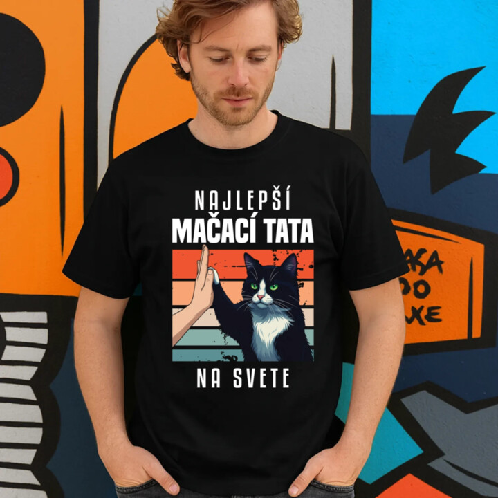 Najlepší mačací tata na svete - pánske tričko s potlačou