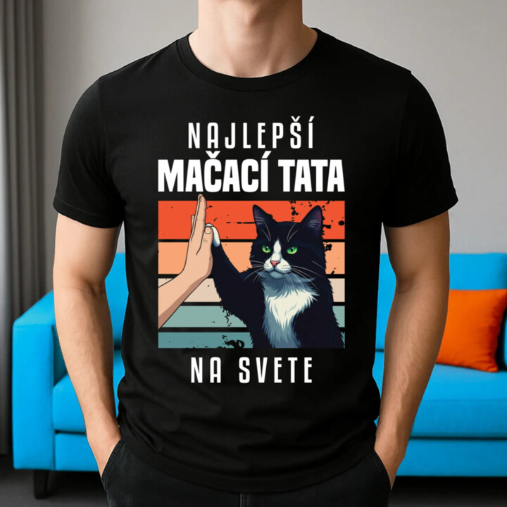 Najlepší mačací tata na svete - pánske tričko s potlačou