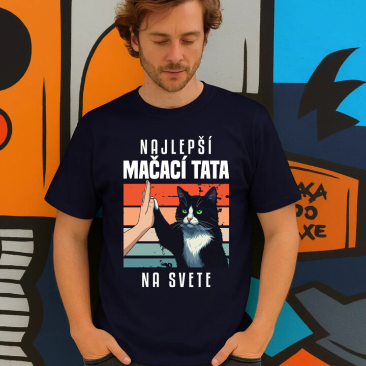 Najlepší mačací tata na svete - pánske tričko s potlačou