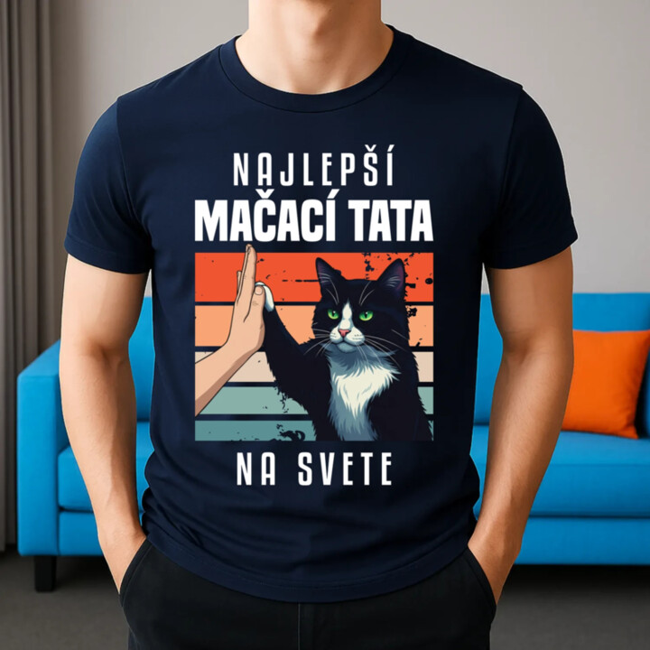 Najlepší mačací tata na svete - pánske tričko s potlačou