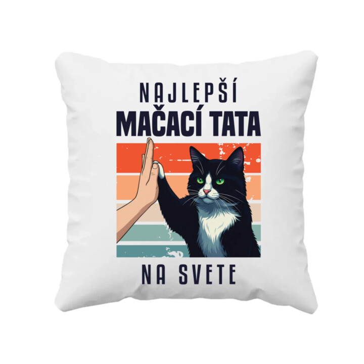 Najlepší mačací tata na svete - vankúš s potlačou