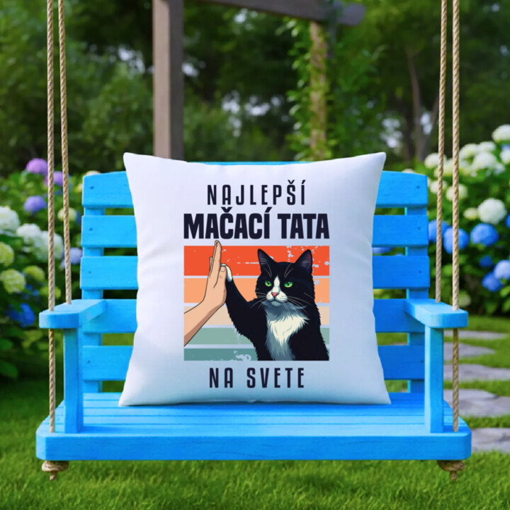 Najlepší mačací tata na svete - vankúš s potlačou
