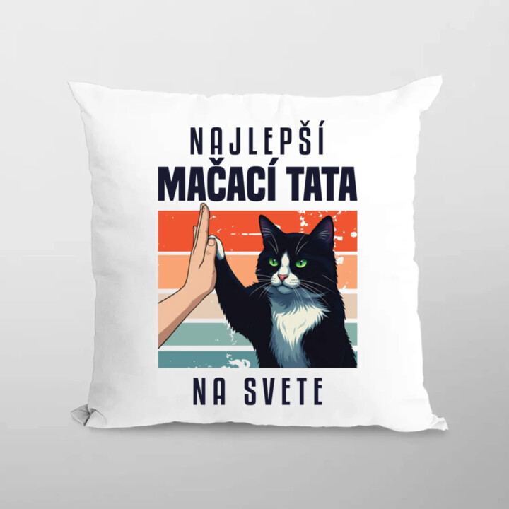 Najlepší mačací tata na svete - vankúš s potlačou