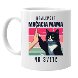Najlepšia mačacia mama na svete - keramický hrnček s potlačou