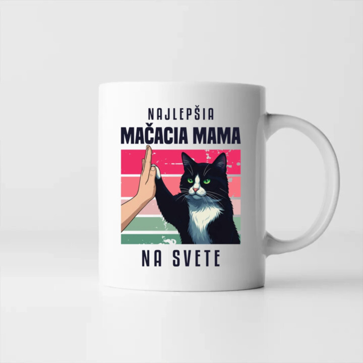 Najlepšia mačacia mama na svete - keramický hrnček s potlačou