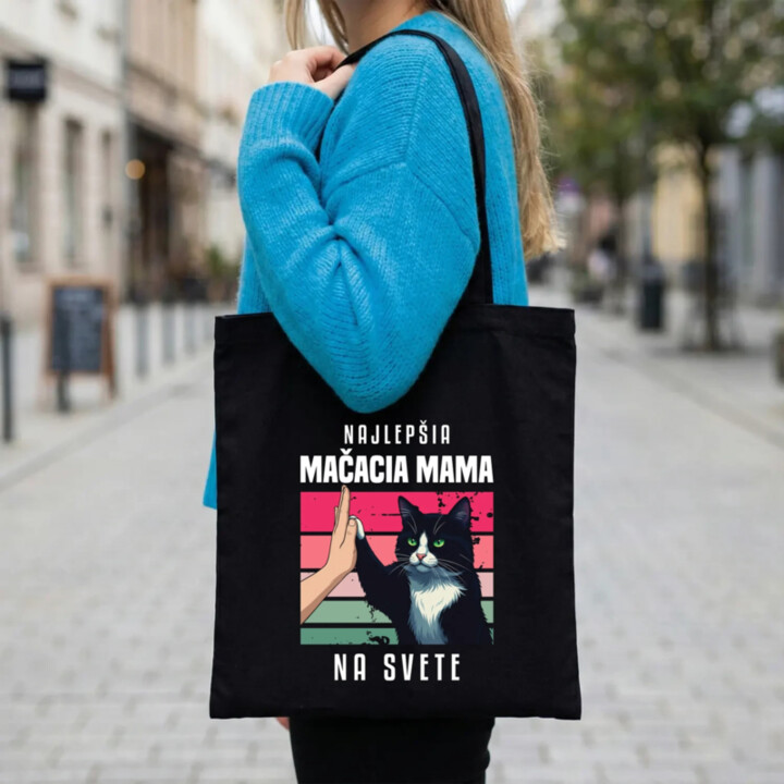 Najlepšia mačacia mama na svete - taška s potlačou