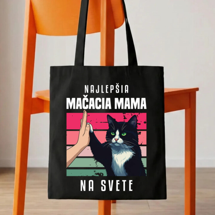 Najlepšia mačacia mama na svete - taška s potlačou