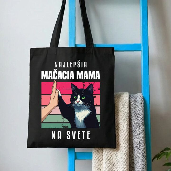 Najlepšia mačacia mama na svete - taška s potlačou