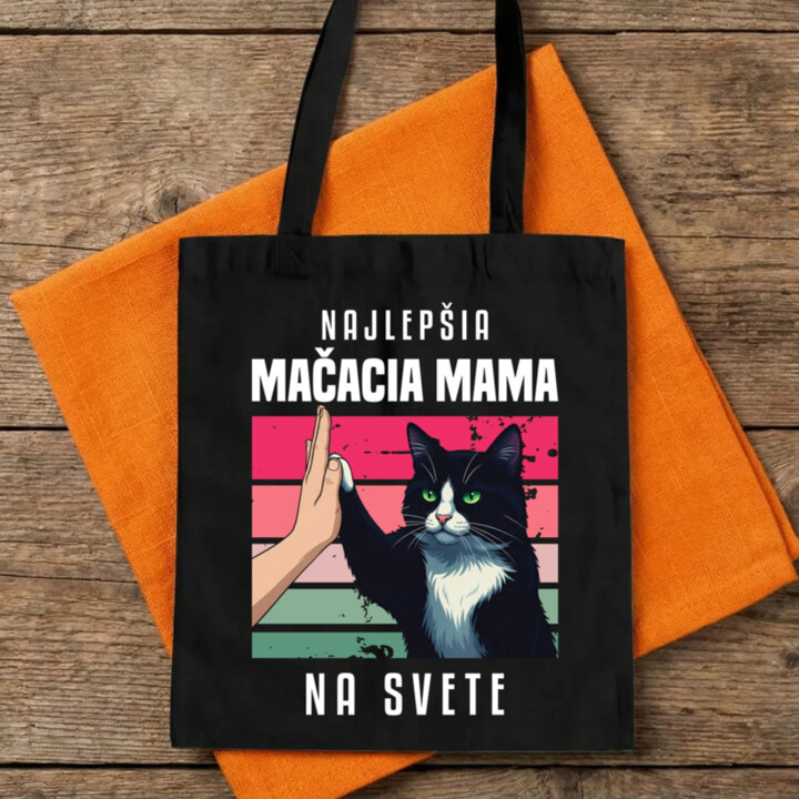 Najlepšia mačacia mama na svete - taška s potlačou