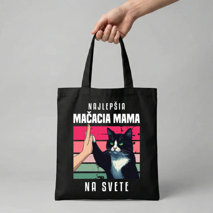 Najlepšia mačacia mama na svete - taška s potlačou