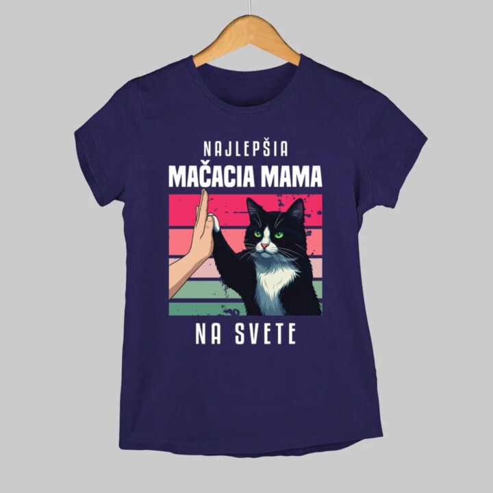 Najlepšia mačacia mama na svete - dámske tričko s potlačou