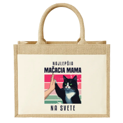 Najlepšia mačacia mama na svete - Jutová taška s potlačou