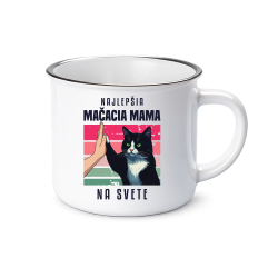 Najlepšia mačacia mama na svete  - smaltovaný hrnček s potlačou