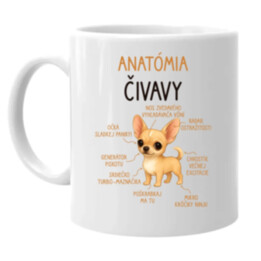 Anatómia čivavy - keramický hrnček s potlačou
