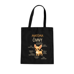 Anatómia čivavy - taška s potlačou