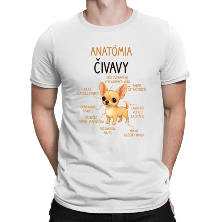 Anatómia čivavy - pánske tričko s potlačou