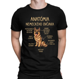 Anatómia nemeckého ovčiaka v2 - pánske tričko s potlačou