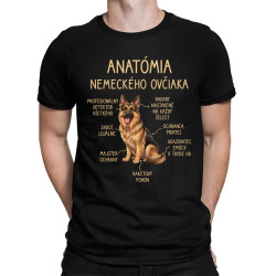 Anatómia nemeckého ovčiaka v2 - pánske tričko s potlačou