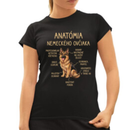 Anatómia nemeckého ovčiaka v2 - dámske tričko s potlačou