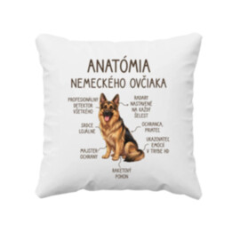 Anatómia nemeckého ovčiaka v2 - vankúš s potlačou